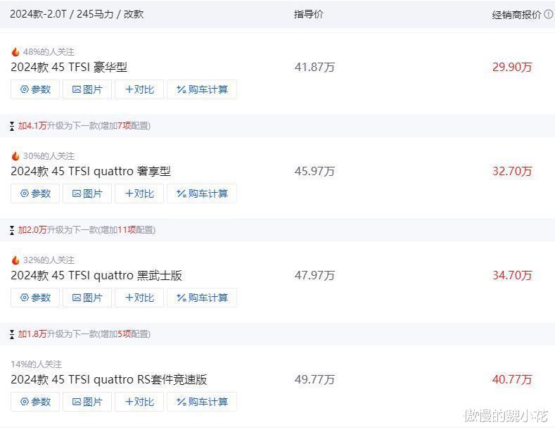 又降价！上汽奥迪A7L首次跌破30万，终端不及A6L一半