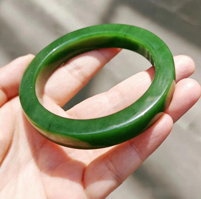 【碧如许】55圈 老料碧玉手镯