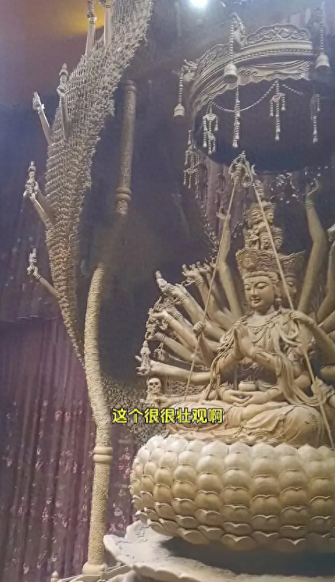 阔绰!陈光标晒千年沉香木,3块雕刻观音像值12亿,巨木量达800棵