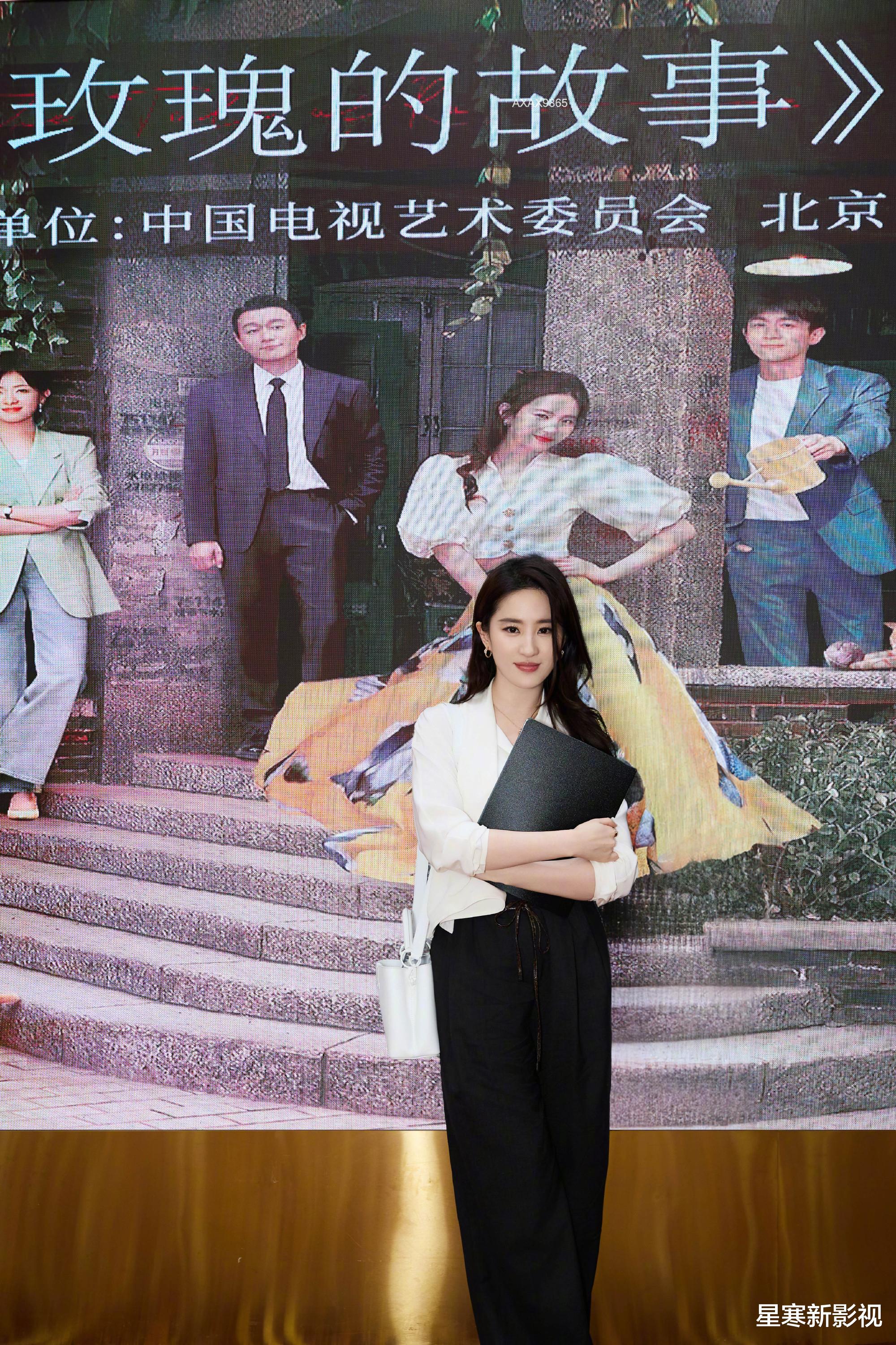 刘亦菲参加座谈会,穿白色衬衫很仙,比她颜值更出圈的是她的通透