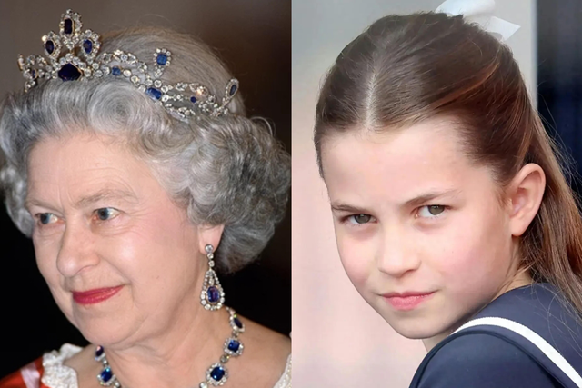 夏洛特亮相阅兵仪式，眼神霸气超有范，像极了曾祖母伊丽莎白女王