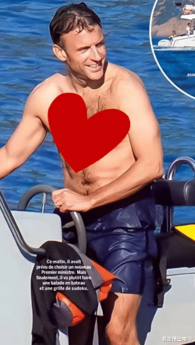 马克龙有多爱大24岁布丽吉特?在游艇上摸着她的脚踝,深情注视她