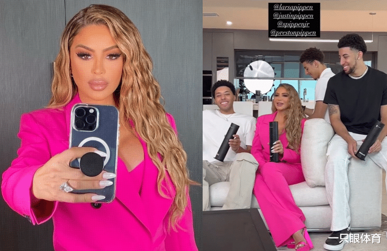 拉尔萨与3儿子拍广告!女王范儿十足,50岁风韵犹存,保持单身