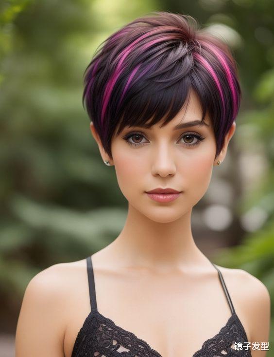 女发不论怎么剪，也要试试彩色层次短发，美得让人心动