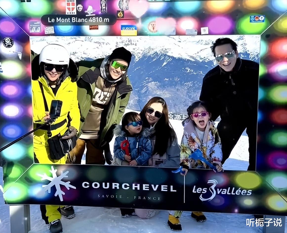 向佐全家现身法国滑雪!合照郭碧婷与儿子站C位,向太为儿媳加油