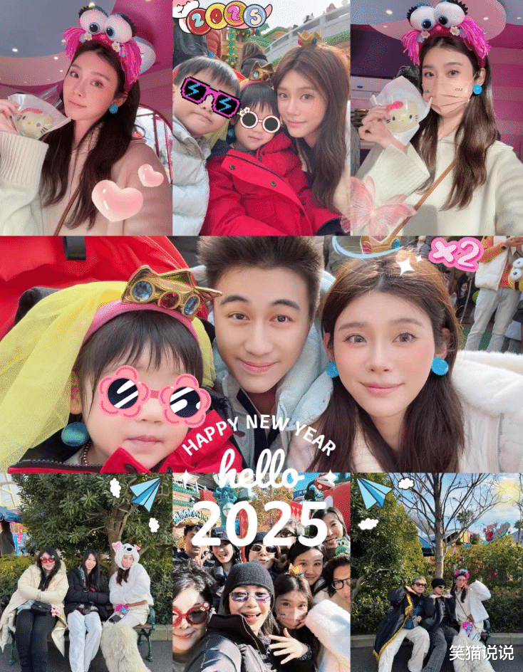 奚梦瑶晒照:与何猷君带孩子游玩,儿子女儿与妈妈贴脸合照好温馨