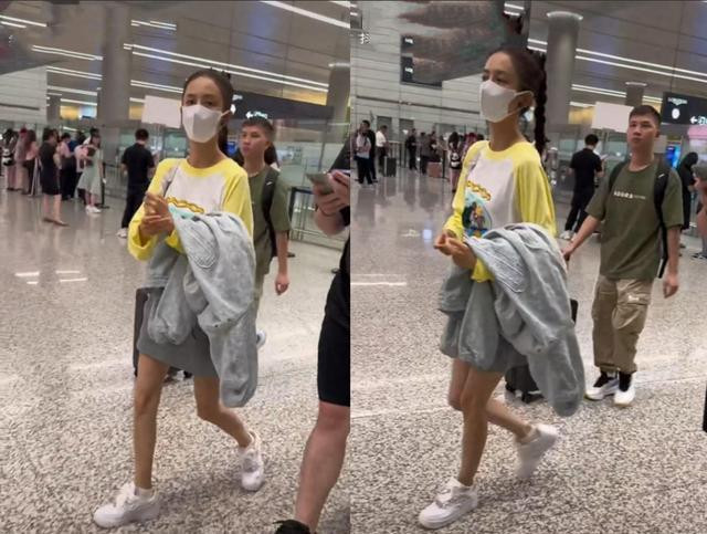 41岁佟丽娅机场被偶遇，本人又黑又瘦个子矮，与电视上判若两人