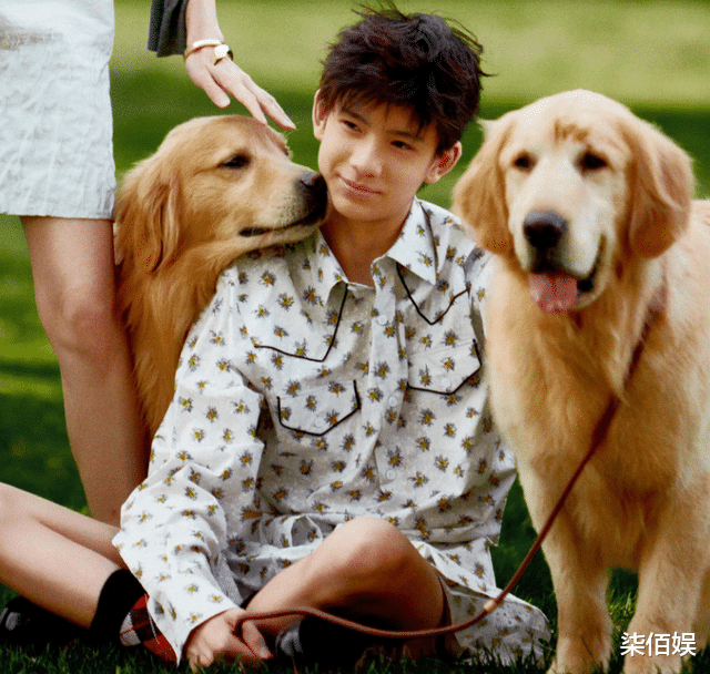 潘粤明儿子顶顶探班妈妈董洁,骨架修长,长成张凌赫般顶级帅哥