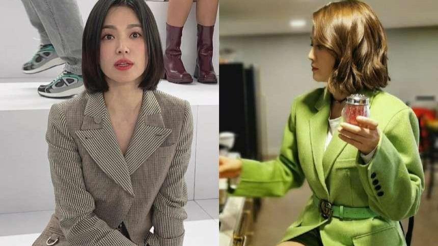 宋慧乔、陈乔恩带火了波波头短发：都穿西装+短裤，时髦又减龄