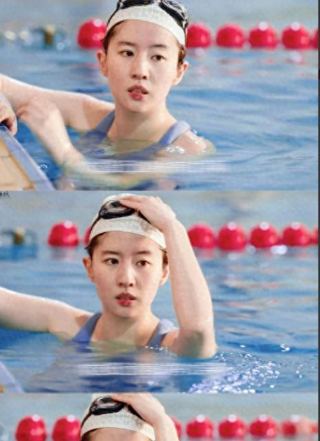 刘亦菲穿蓝色泳衣杀疯了！她不是壮，是正常的美，比钟楚曦更好看