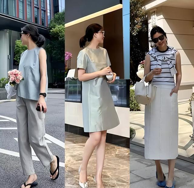 夏天穿衣没有头绪?来看看50岁女性的搭配模板,气质素雅干净
