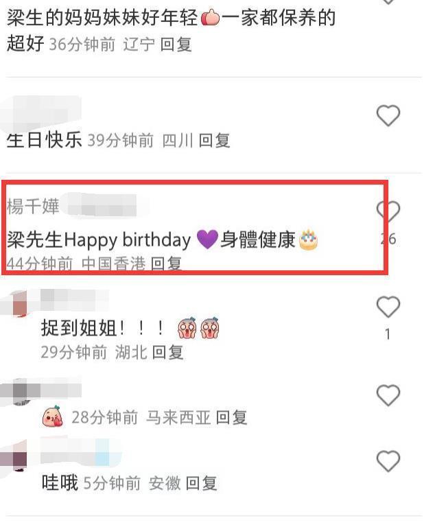 刘嘉玲晒照为梁朝伟庆生,伟仔妈妈与妹妹罕见亮相,杨千嬅送祝福