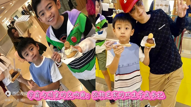 张柏芝三子:高冷学霸与活泼少年共舞,小暖男张礼承,幸福满溢