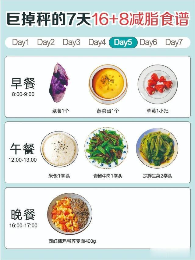 \uD83D\uDD25巨掉秤的7天16+8减脂食谱 ?又瘦了8斤
