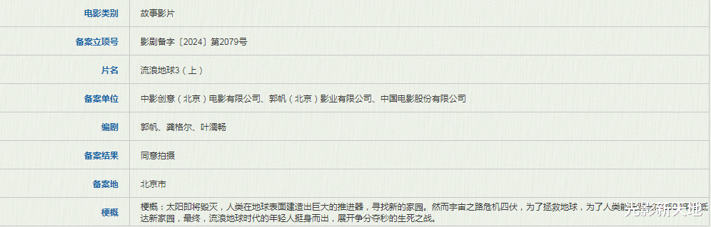 《流浪地球3》三大变化:投资超过10亿,拆分上下两部