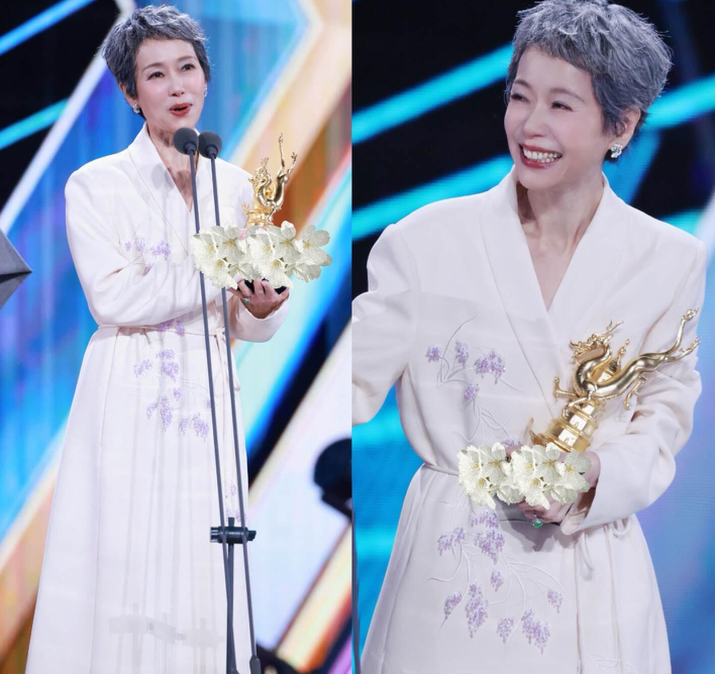 北京这一夜,女明星个个盛装出席,愣是美不过一个满头白发的叶童