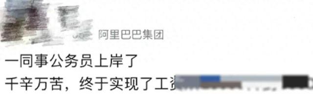 阿里员工辞职考公务员上岸，感受极为辛酸