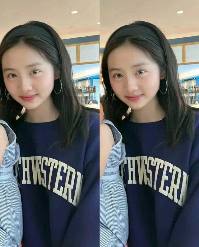 网友偶遇黄多多，穿西北大学卫衣青春洋溢，18岁花季少女漂亮惊