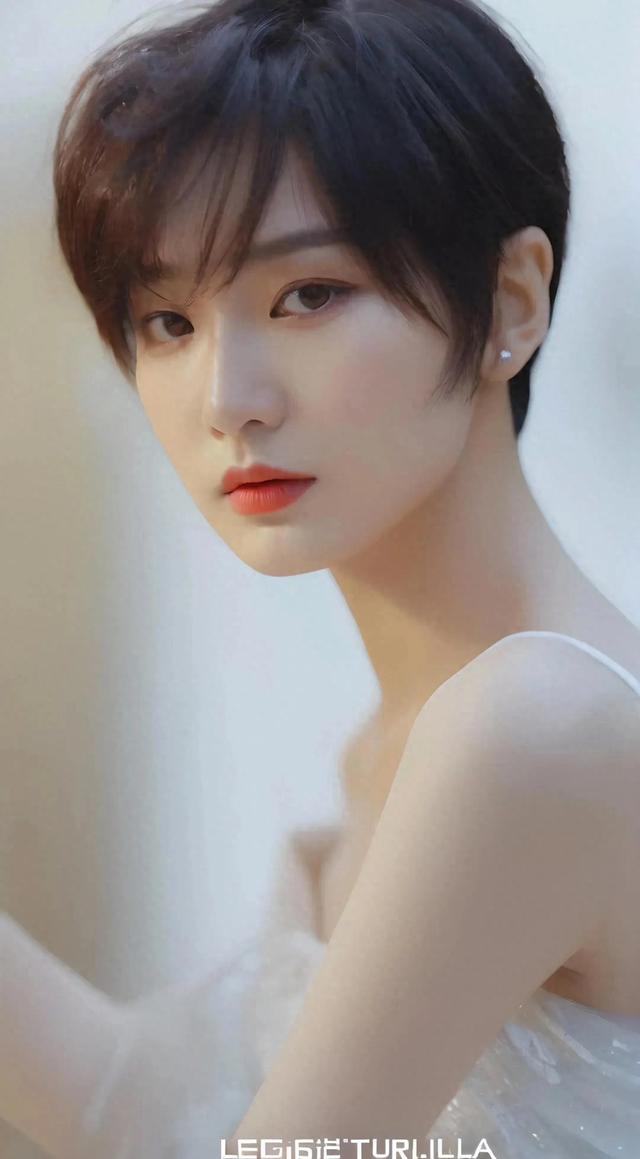 减龄短发,温柔可爱又不失优雅。