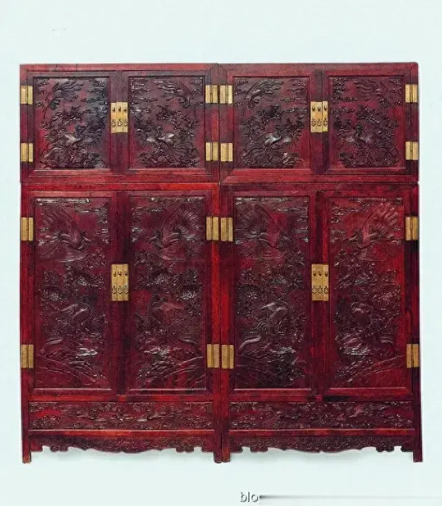 李翰祥旧藏黄花梨凤纹顶箱柜