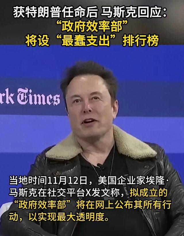 马斯克回应新职,效率委员会能带来什么效果?