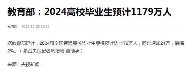 今年毕业生1179万人：新增21万送外卖还是自媒体，灵活就业