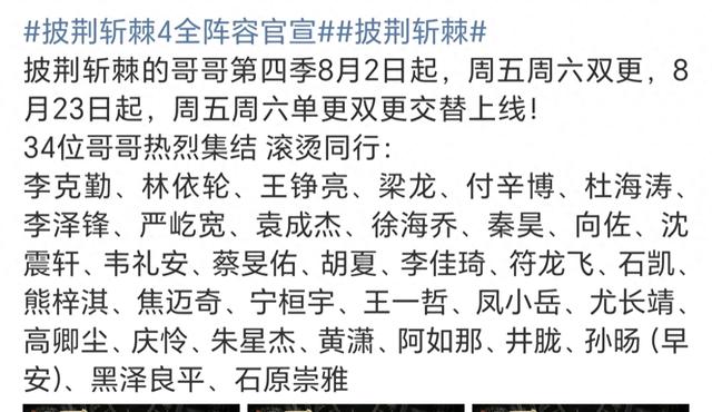 盘点披荆斩棘的哥哥第四季阵容,是否还会有黑马出现?