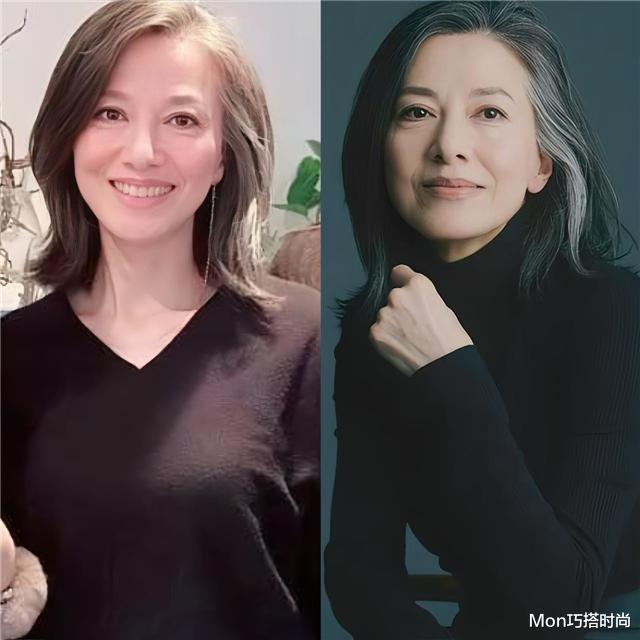 被原由美的老年状态惊艳到:61岁头发花白,穿衣极简却高级有气质