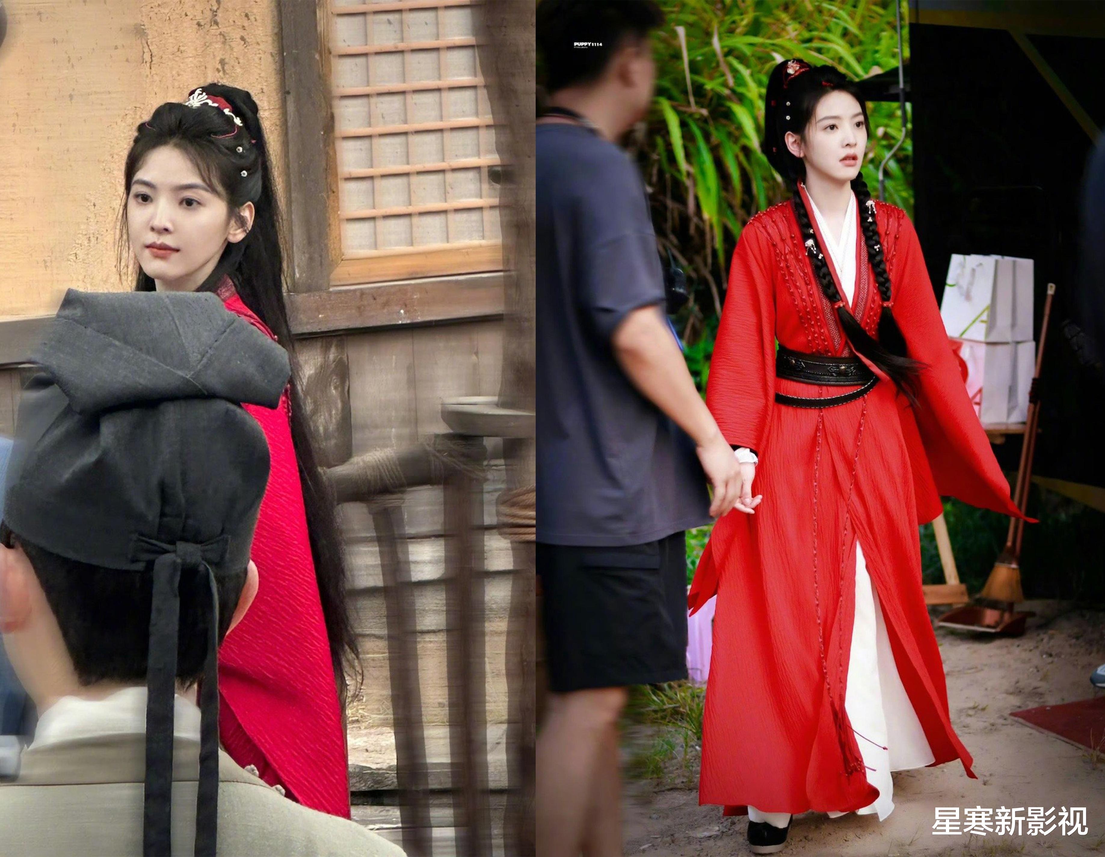 章若楠《雨霖铃》红衣造型美翻了,与杨洋首度同框太甜,这剧得火