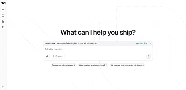 当前非常火的在线 AI 生成UI开发工具：v0.dev