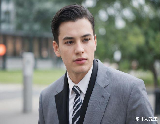 张国荣蓝色西装,浅色大衣造型,帅气迷人有气质