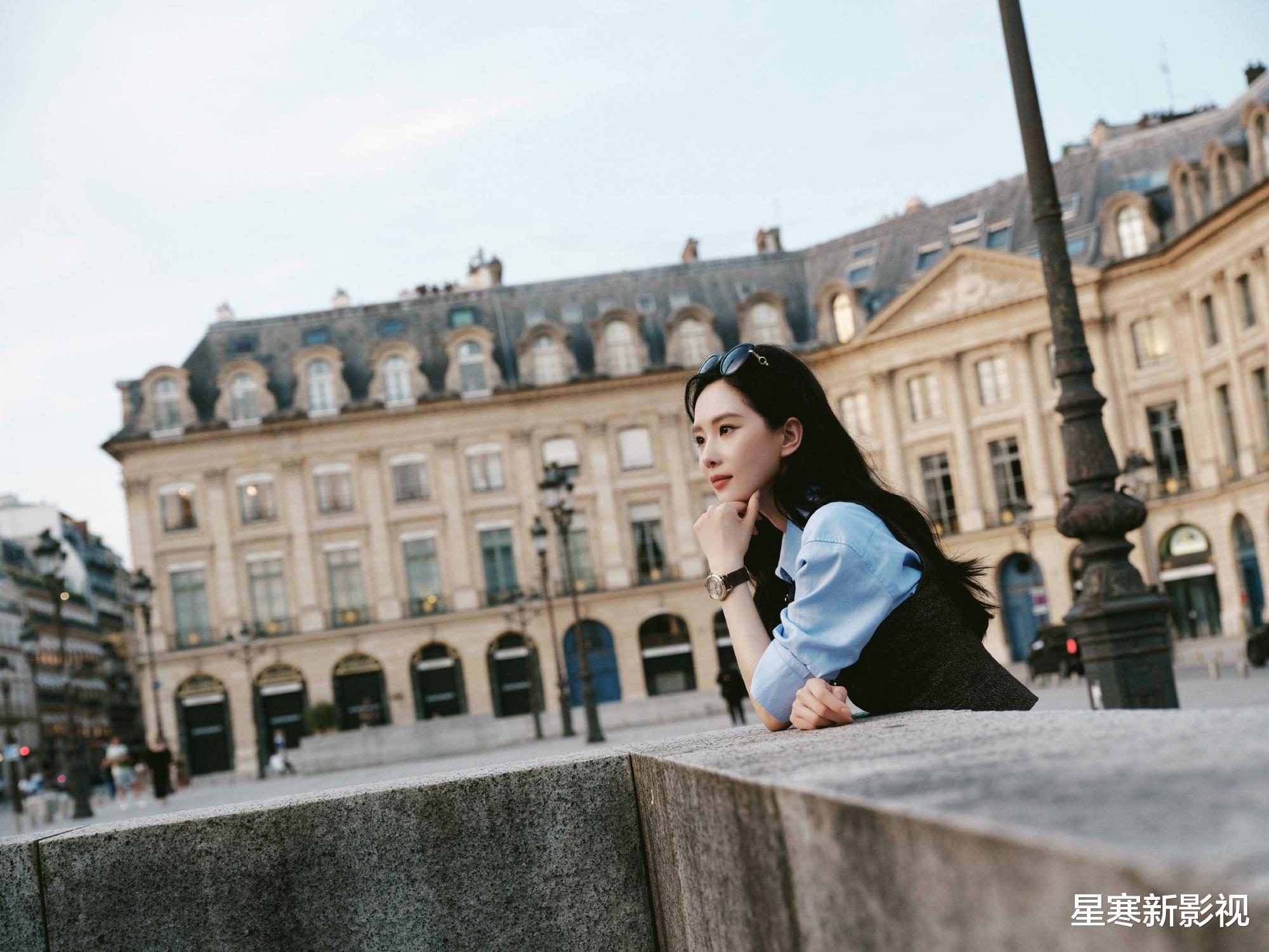 37岁刘诗诗巴黎观赛被偶遇，白衣麻花辫很少女，这松弛感真是绝了