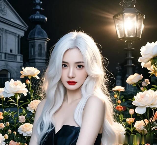 杨幂白发魔女造型曝光,又酷又飒