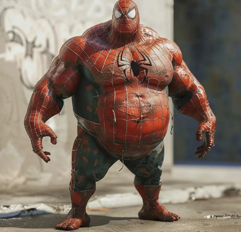 当漫威英雄变胖300斤后,寡姐颜值爆跌,蜘蛛侠最离谱!