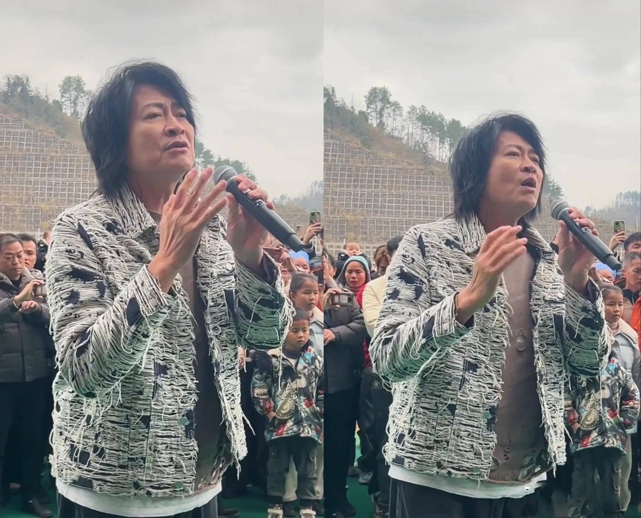 天王落魄成这样?游鸿明在山里唱歌舞台非常简陋 网友直呼很心疼