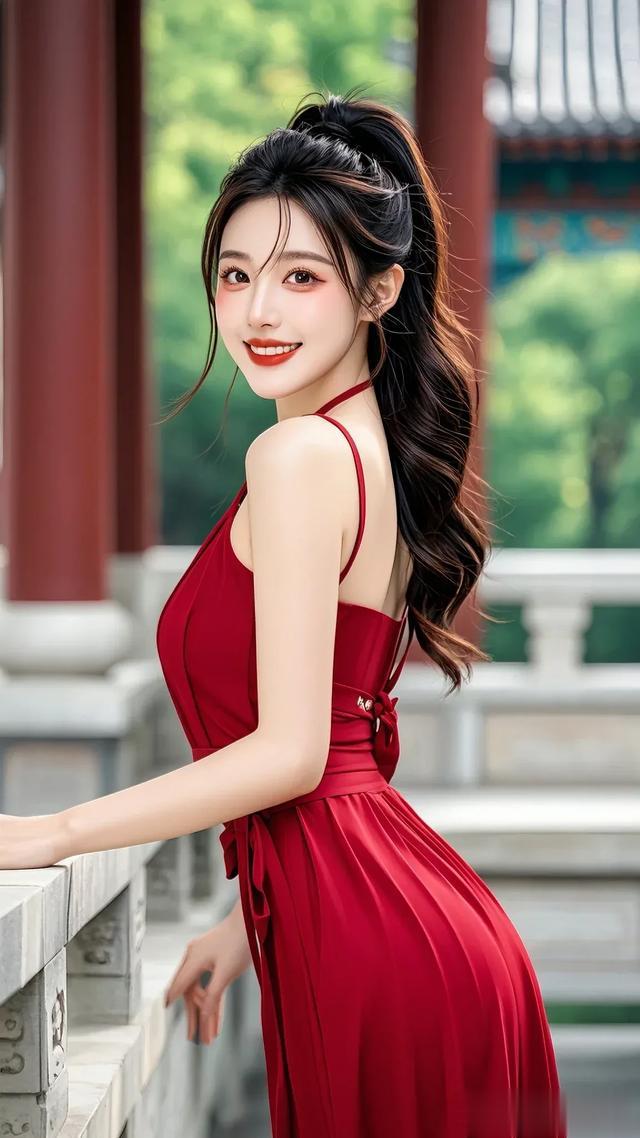 蜗皇宫：中皇山上白云悠，美女如花立上头