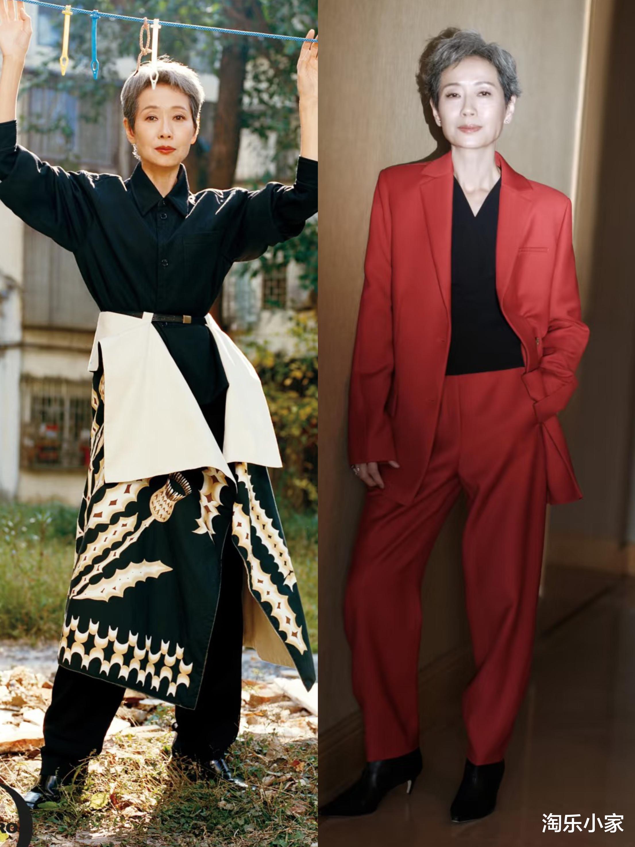 从叶童穿搭看时尚真谛:白发、纯色、配饰,你敢学吗?