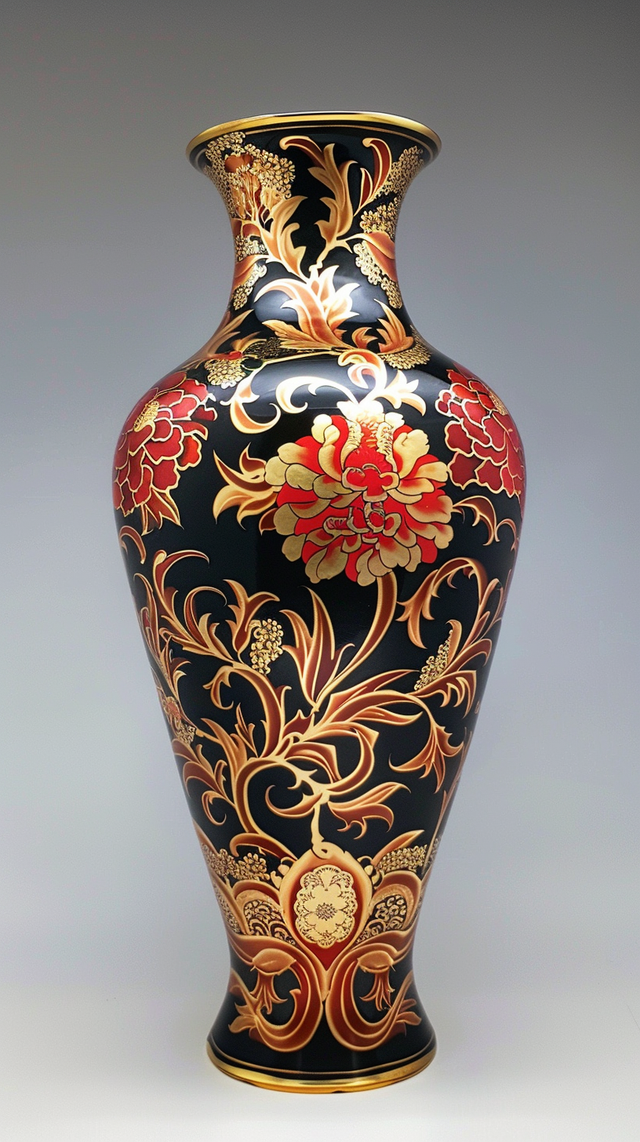 高档奢华的红黑金配色瓷器