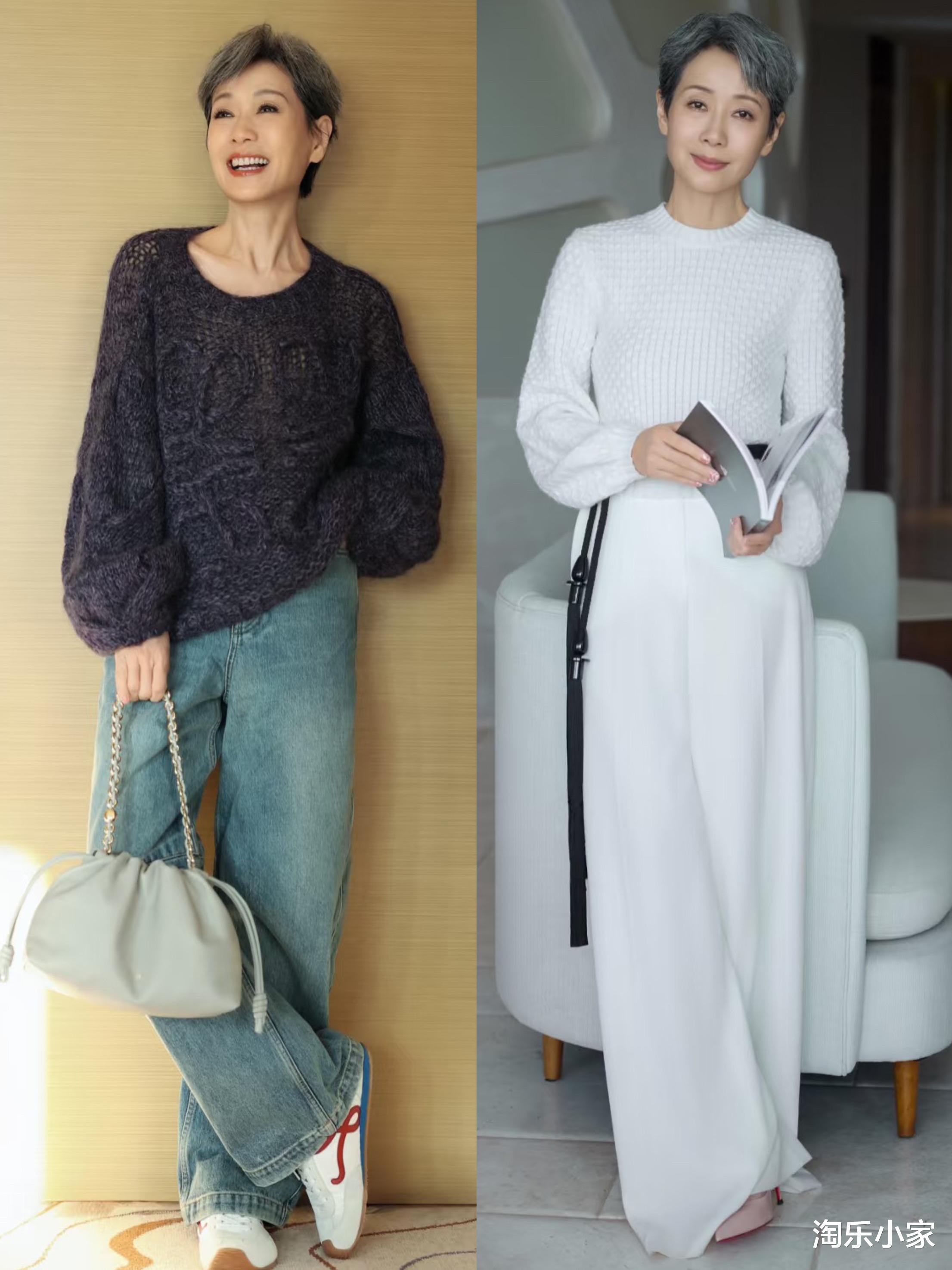 从叶童穿搭看时尚真谛:白发、纯色、配饰,你敢学吗?