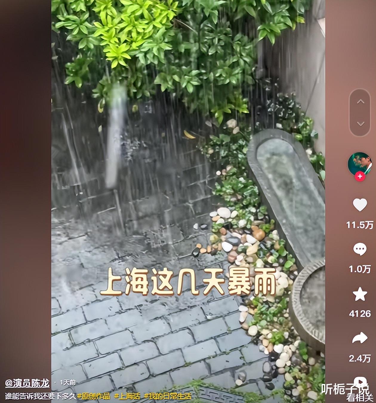 陈赫上海的家漏雨!陈龙家更为严重,水盆排排坐,网友想看邓超家