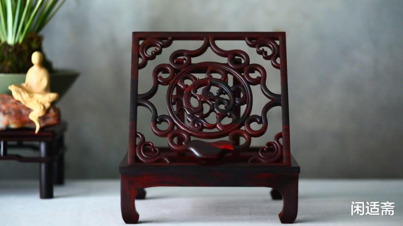书斋集萃,小叶紫檀,复刻明式螭龙镜架