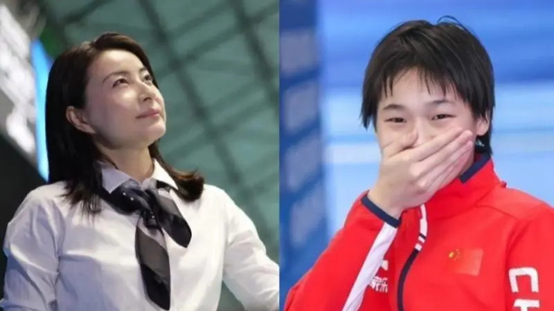 全红婵向郭晶晶“亲亲”