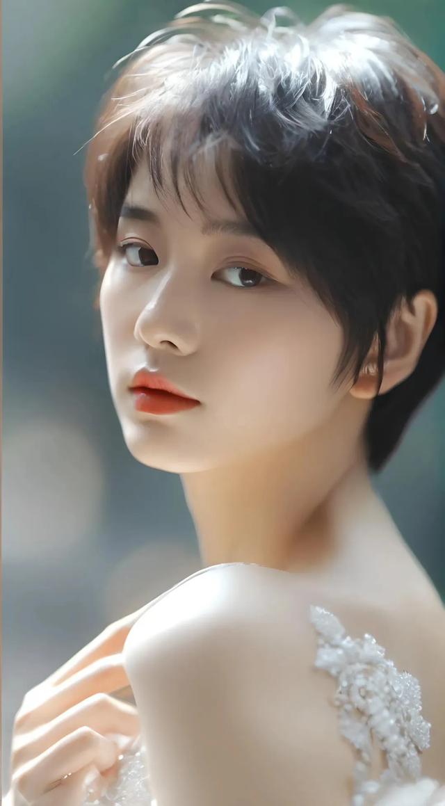 减龄短发,温柔可爱又不失优雅。