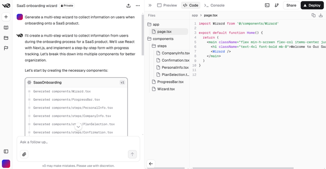当前非常火的在线 AI 生成UI开发工具：v0.dev