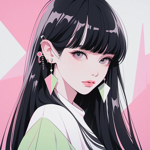 头像：粉色系极简头像