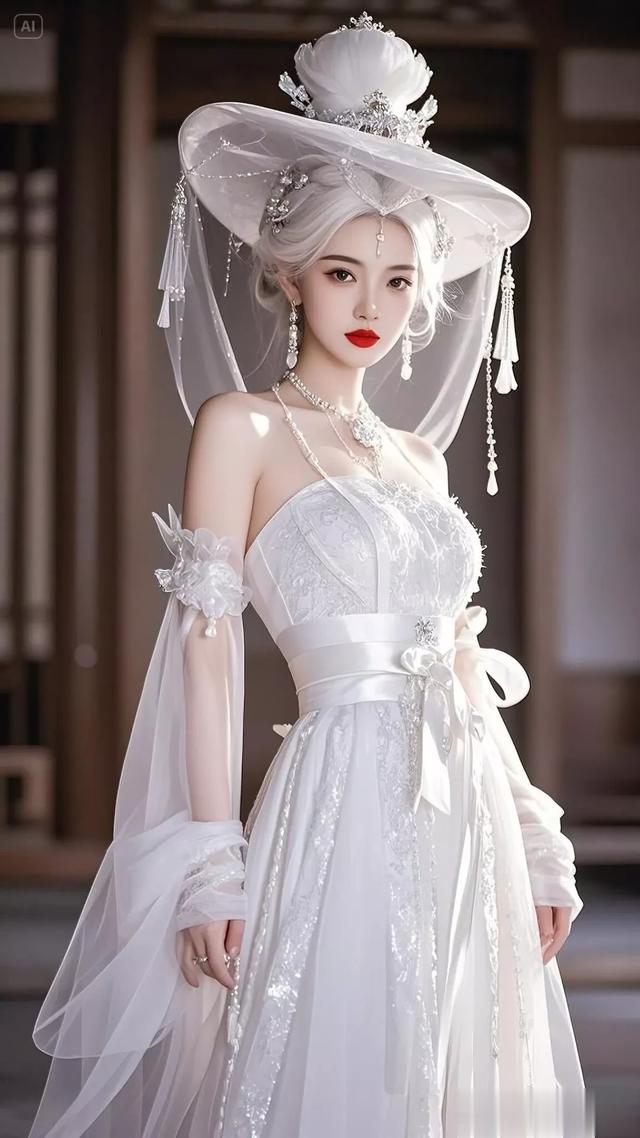 银发美女古风造型