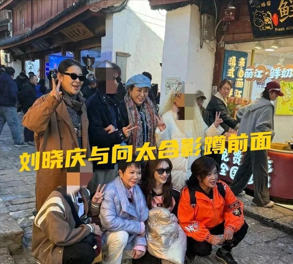 74岁刘晓庆扮大学生,与向太合影蹲前面,颜值被48岁李小冉碾压!