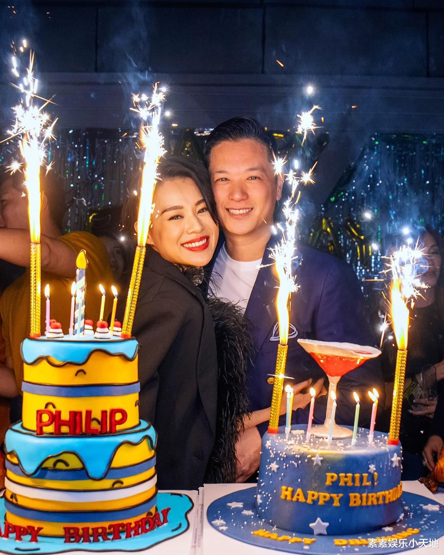 胡杏儿为富豪老公庆生,怀抱3个儿子甜蜜亲吻,一家5口超幸福