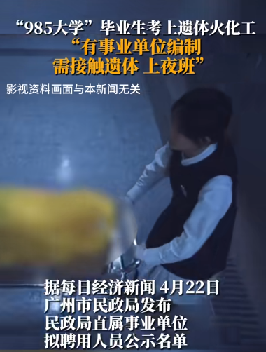 高学历不等于高就业？985毕业生选择遗体火化工，传递职业平等！