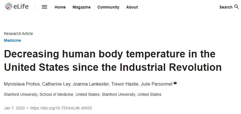 科学家发现：37℃不再是人体标准体温！体温是高好，还是低好？